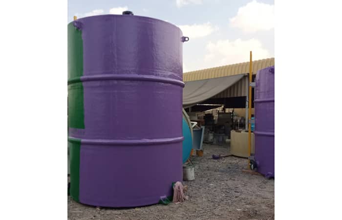 Grp chemical vertical tank with ladder