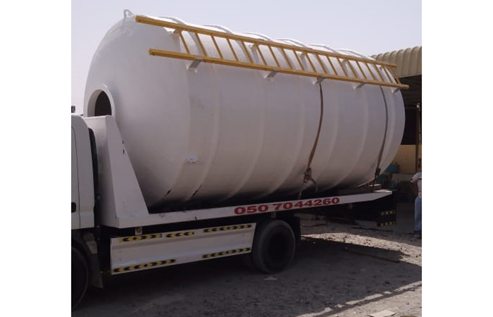 Grp chemical vertical tank with ladder