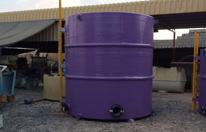 Grp chemical vertical tank with ladder