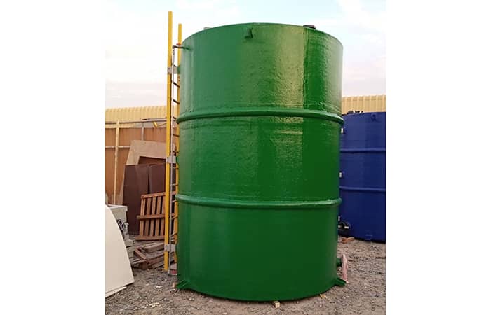 Grp chemical vertical tank with ladder